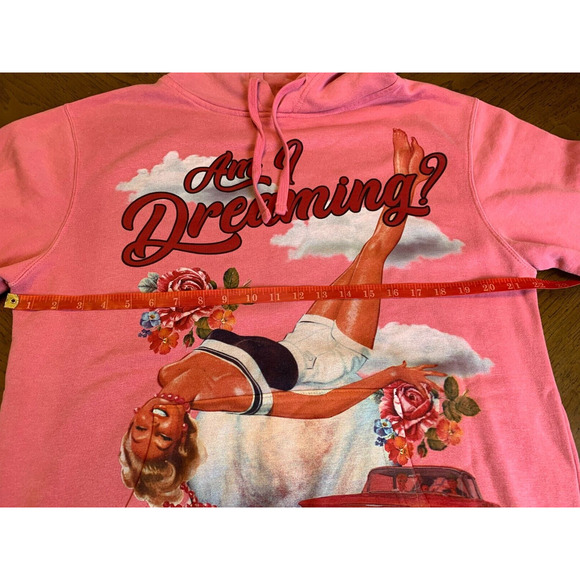 INDEPENDENT Trading Company Pink Fleece Am I Dreaming ? Hooded Hoodie Size M - Picture 13 of 13